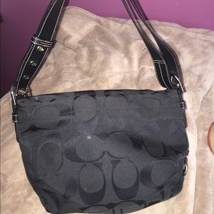 Black Coach Signature Fabric Bag